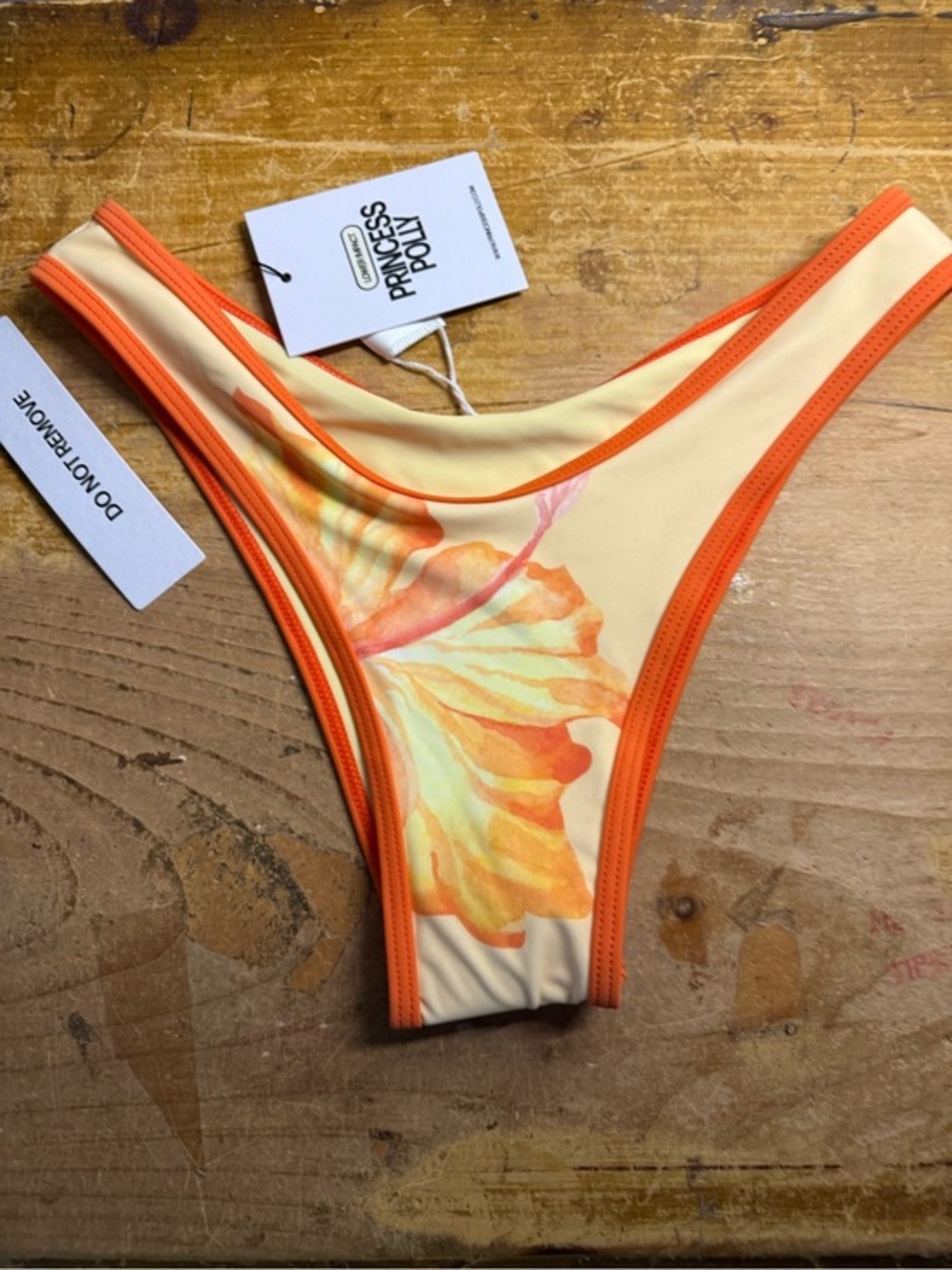 Princess Polly bikini bottom, new orange floral 4
